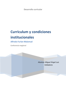 curriculum y condiciones institucionales conferencia