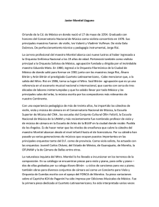Curriculum Javier Montiel - Cuarteto Latinoamericano