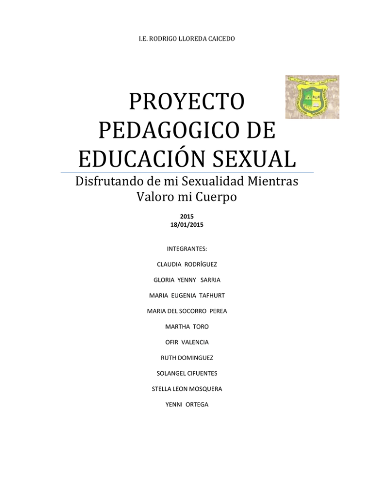 PROYECTO PEDAGOGICO DE EDUCACIÓN SEXUAL