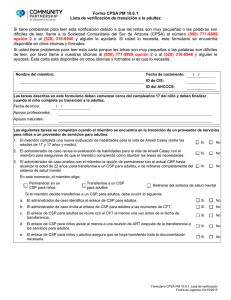 Form PM de CPSA 10.6.1, Lista de verificación de transición a la