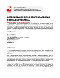801310M COMUNICACION DE LA RESPONSABILIDAD SOCIAL