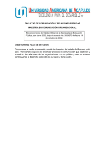 FACULTAD DE COMUNICACIÓN Y RELACIONES PÚBLICAS MAESTRÍA EN COMUNICACIÓN ORGANIZACIONAL.