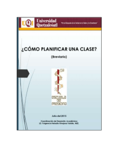 Planificación de las clases - Universidad Quetzalcoatl en Irapuato