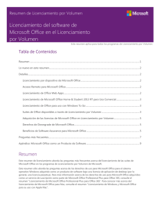 Licenciamiento por dispositivo de Microsoft Office