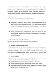 INSTRUCTIVO INCORPORACIÓN DE INFORMACIÓN EN ETIQUETA DE RESIDUOS QUÍMICOS.