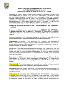 RESPUESTAS OBSERVACIONES PROYECTO DE PLIEGO INVITACION DIRECTA No. 007 DE 2.014