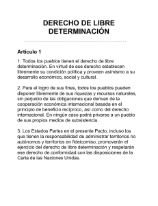 DERECHO DE LIBRE DETERMINACI&Oacute;N  Art&iacute;culo 1