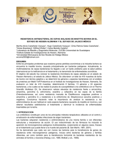 resistencia antibacterial de cepas aisladas de mastitis bovina en el