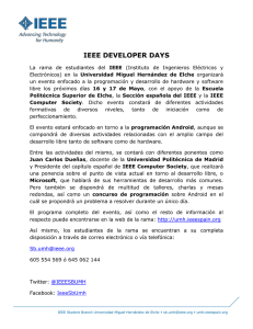 Nota de prensa IEEE Developer Days Elche 2013