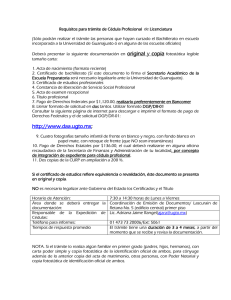 Requisitos (Licenciatura) - Universidad de Guanajuato