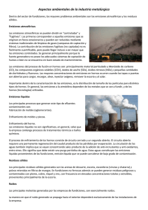 Aspectos ambientales de la industria metalúrgica.