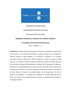 Habilidades educativas y resolución de conflictos familiares UNIVERSITAT DE BARCELONA