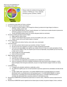 Notas para ChooseMyPlate.gov Señora Milburn/2011