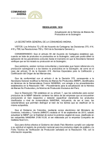 resolucion 1616 - Comunidad Andina