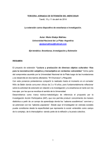 La extensión como dispositivo de enseñanza e investigación.