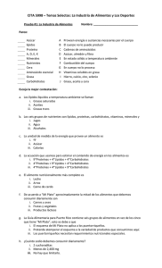 Prueba Corta 2 - Nutrientes y las Etiquetas Nutricionales