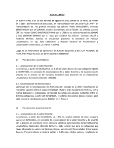 Acta acuerdo Jerarquización Docente y Nomenclador