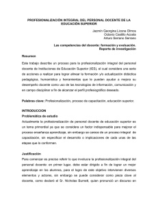 profesionalizacion integral del personal docente de ciencias