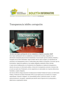Transparencia inhibe corrupción - Instituto Duranguense de Acceso