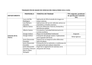 TRABAJOS FIN DE GRADO DE CIENCIAS DEL MAR (CURSO 2014-2105)  PROFESOR/A
