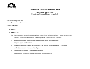 UNIVERSIDAD AUTÓNOMA METROPOLITANA  UNIDAD AZCAPOTZALCO División de Ciencias Básicas e Ingeniería