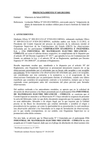 PRONUNCIAMIENTO N° 045-2013/DSU Entidad: Ministerio de