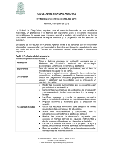FACULTAD DE CIENCIAS AGRARIAS Invitación para contratación