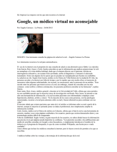Google, un médico virtual no aconsejable