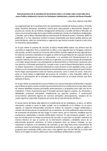 Posicionamiento de la sociedad civil de América Latina y el... nueva Política Ambiental y Social y los Estándares Ambientales y...