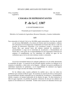 CÁMARA DE REPRESENTANTES P. de la C. 1387