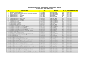 REGISTRO DE ORGANISMOS COLABORADORES
