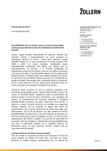 Comunicado de prensa A 16 de junio del 2015