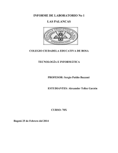 INFORME DE LABORATORIO No 1 LAS PALANCAS COLEGIO