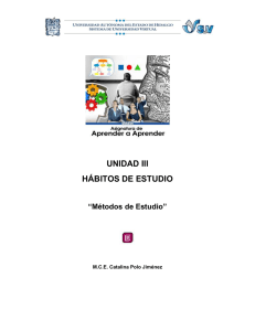 UNIDAD III HÁBITOS DE ESTUDIO “Métodos de Estudio”