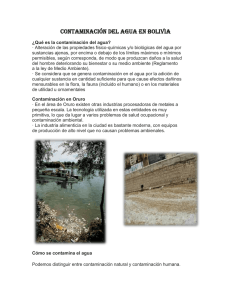 contaminación del agua en bolivia