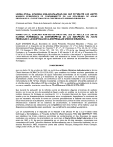 NORMA  OFICIAL  MEXICANA  NOM-002-SEMARNAT-1996,  QUE ... MÁXIMOS  PERMISIBLES  DE  CONTAMINANTES  EN ...