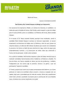 Boletín de Prensa Cuenca 11 de Febrero de 2014 Paúl Granda y