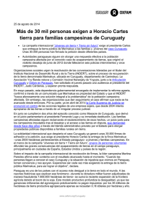 Más de 30 mil personas exigen a Horacio Cartes tierra para familias