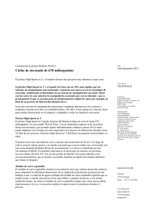 Ciclos de envasado de 670 milisegundos