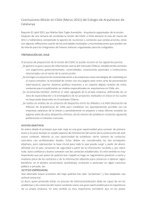 Conclusiones Misión en Chile (Marzo 2011) del Colegio de