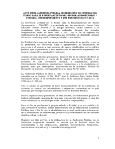 ACTA FINAL AUDIENCIA PÚBLICA DE RENDICIÓN DE CUENTAS