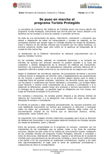 Turista Protegido 18.12.08 - Gobierno de la Provincia de Córdoba