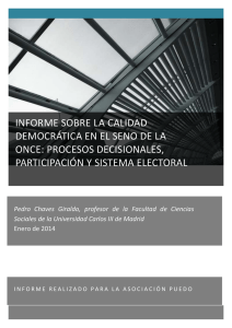 Informe ONCE sobre calidad del sistema democrático