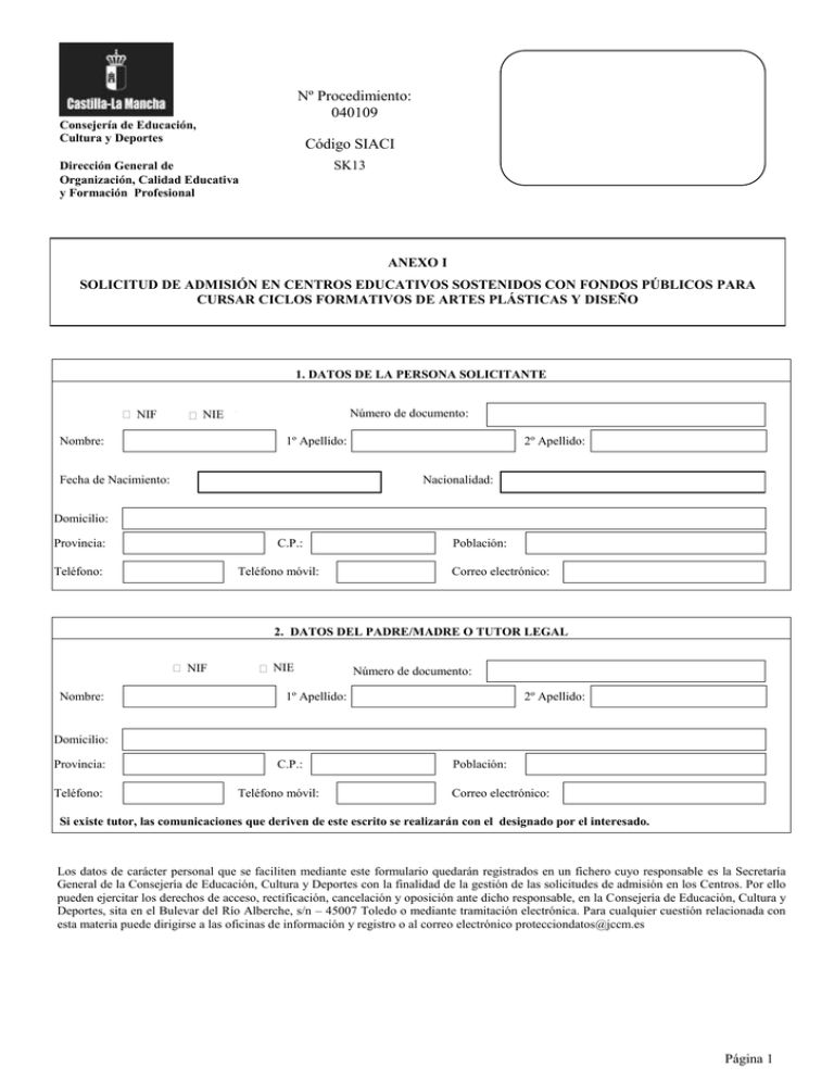 Solicitud Acceso A Ciclos Formativos