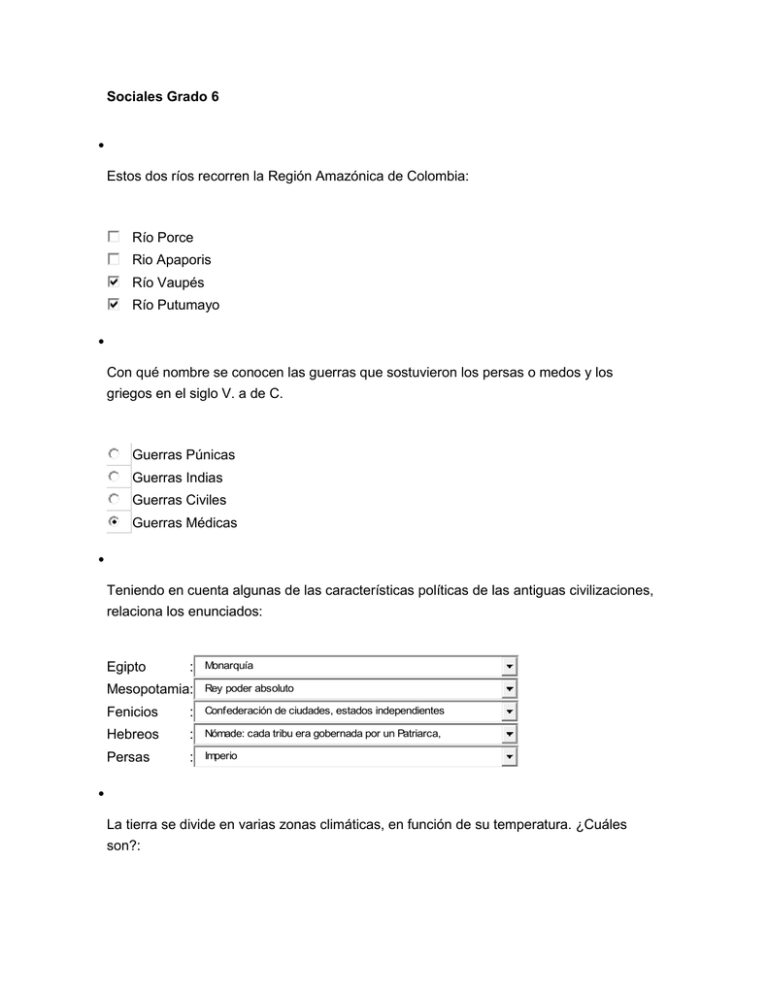 Sociales Grado 6 Río Porce