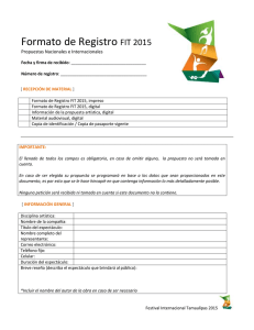 Formato de Registro FIT 2015 Propuestas Nacionales e