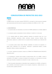 BASES CONVOCATORIA DE PROYECTOS 2012-2013