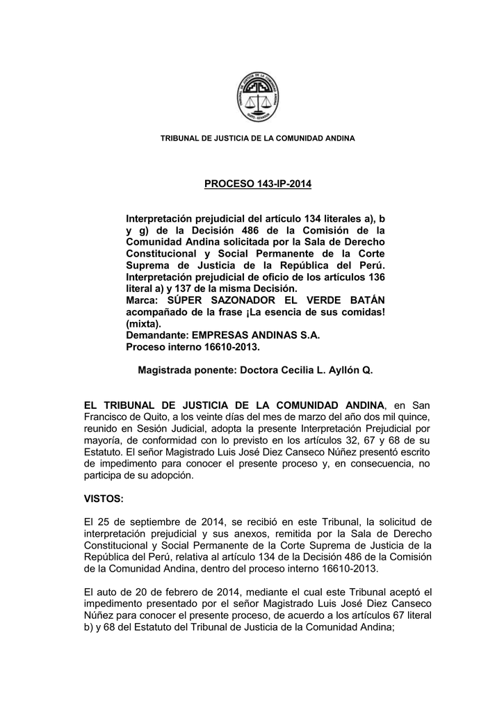 Proceso 143 ip 2014