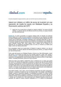 Operación media for equity de Isalud.com y Mediaset España