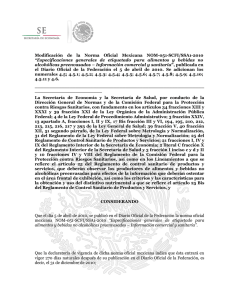 Modificación de la Norma Oficial Mexicana NOM-051